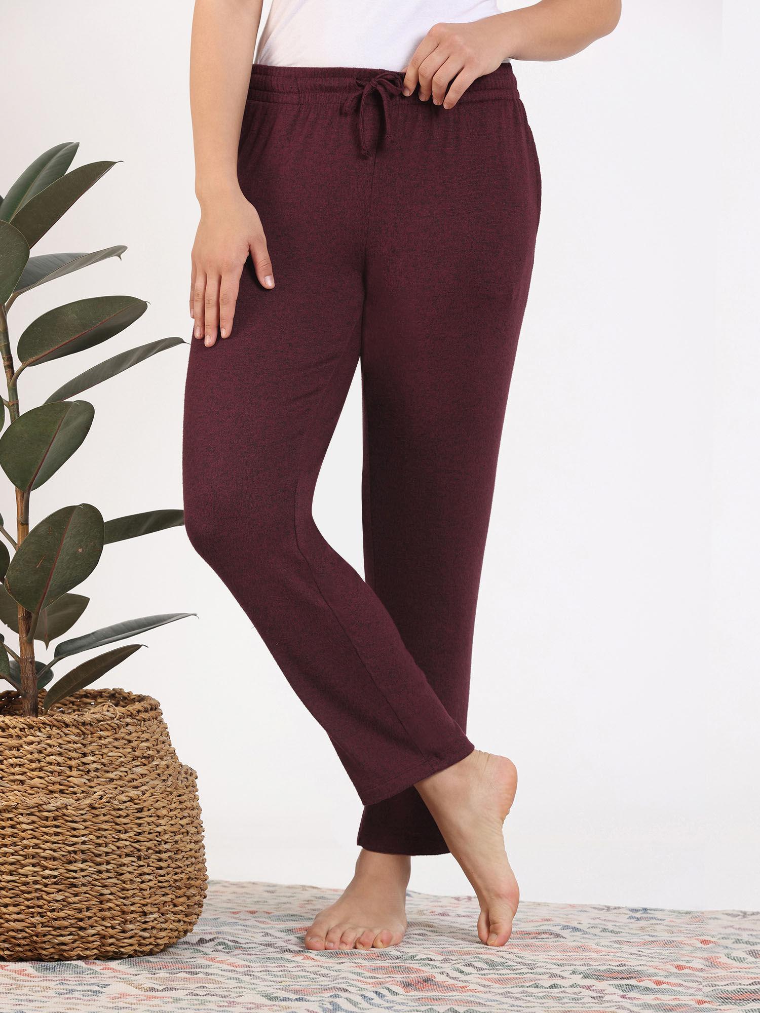 light jaspe knit poly loungewear bottom - windsor wine