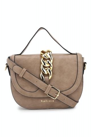 light khaki solid formal pu women cross body bag