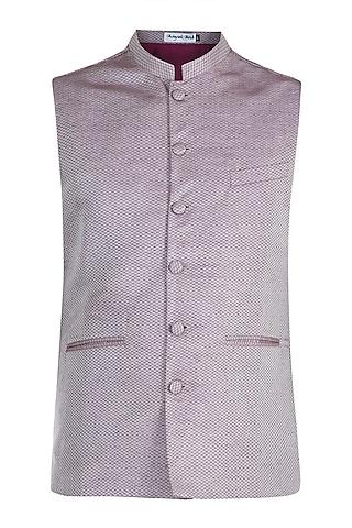 light mauve jacquard nehru jacket