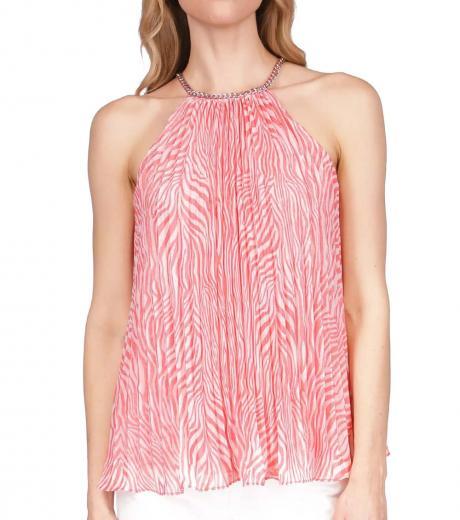 light pink  printed chiffon halter top blouse