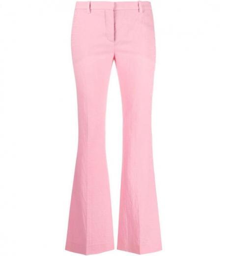 light pink all over logo flared trousers