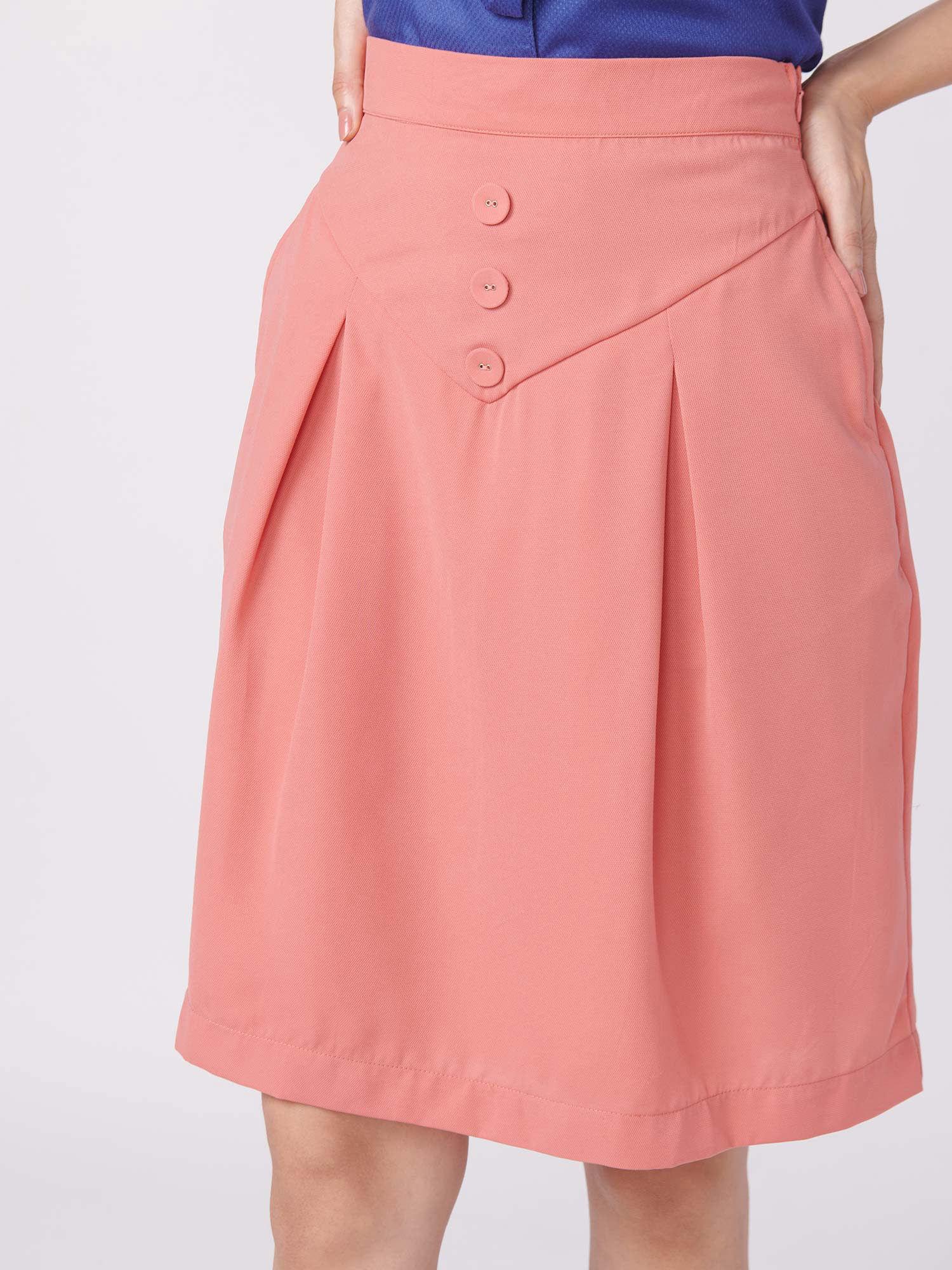 light pink box pleat skirt
