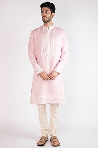 light pink embroidered kurta