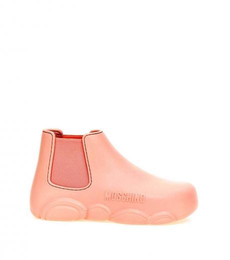 light pink gummy slip on boots