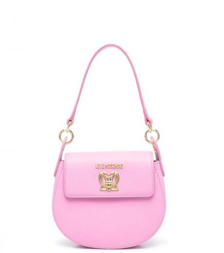 light pink heart-logo mini shoulder bag