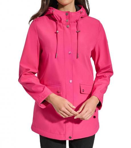 light pink hooded rain jacket