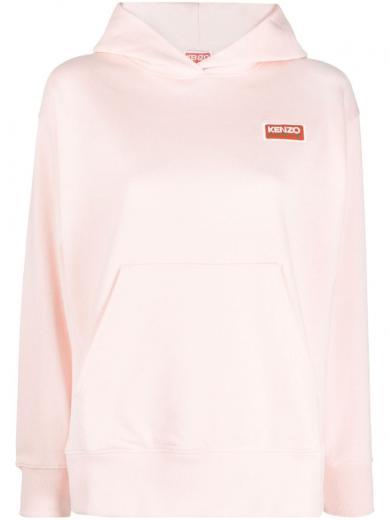 light pink kenzo paris oversized cotton hoodie