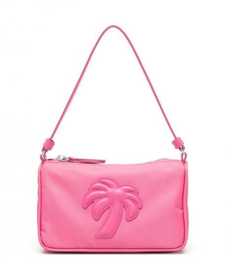 light pink logo-applique mini shoulder bag