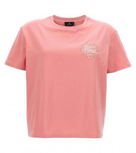 light pink logo embroidery t-shirt
