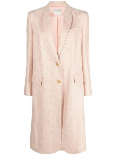 light pink meallic tweed coat