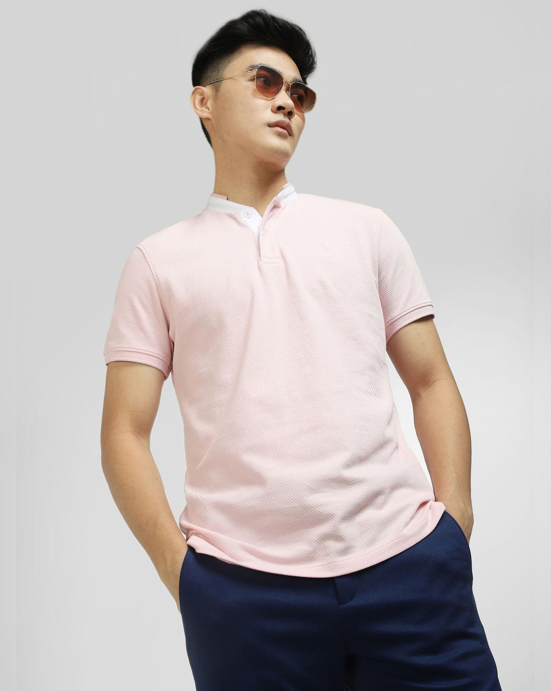 light pink polo t-shirt