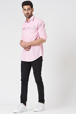 light pink printed shirt