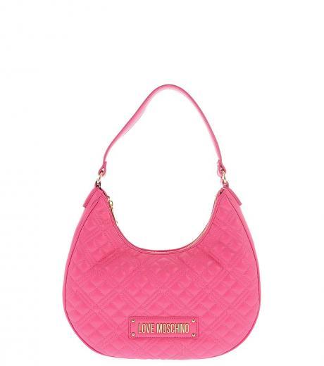 light pink quilted large shoulder bag