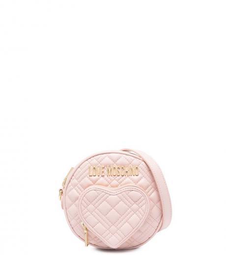 light pink quilted mini crossbody bag