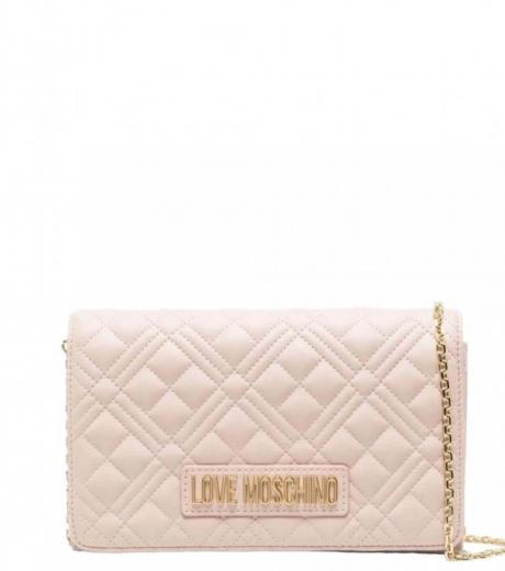 light pink quilted small crossbody bag