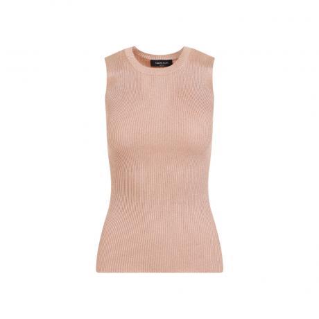light pink ribbed knit top