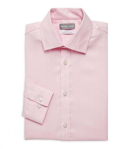 light pink slim fit herringbone shirt