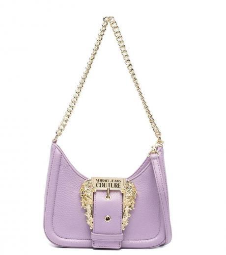 light purple golden buckle small shoulder bag