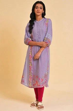 light purple placement print tunic