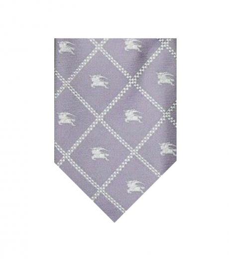 light purple plaids logo tie