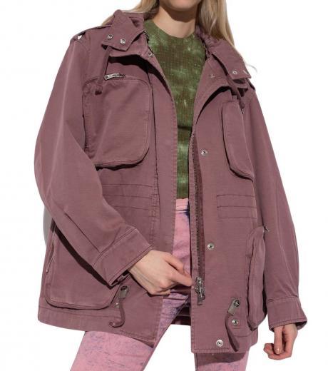 light purple removable hood utility jacket
