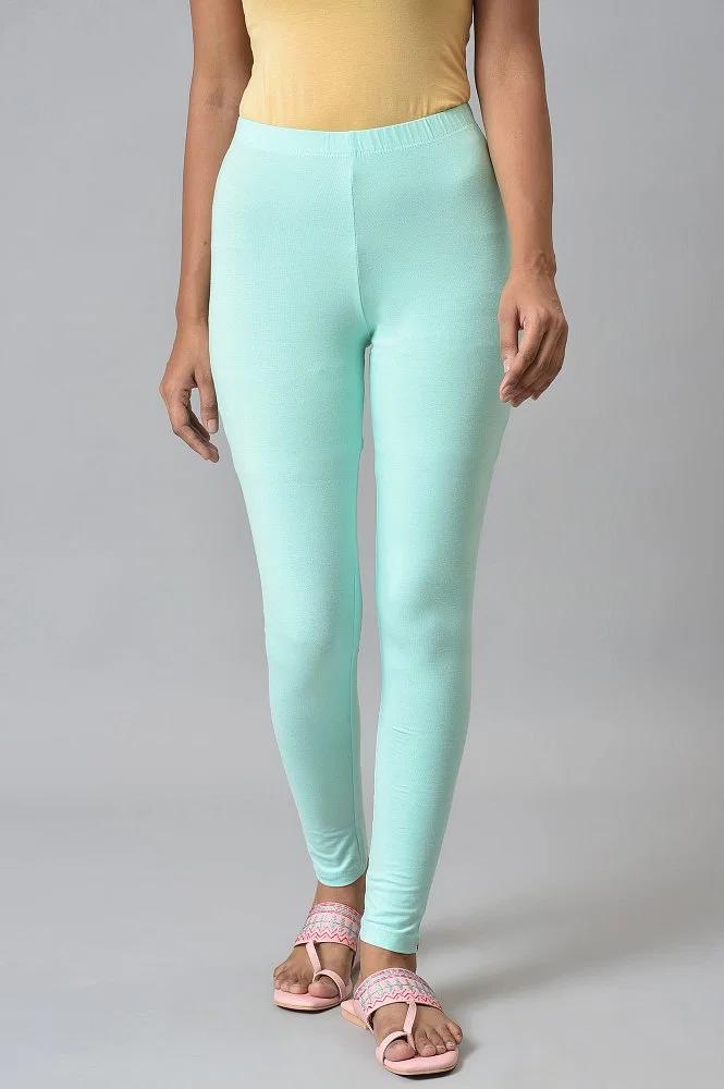 light turquoise cotton lycra tights