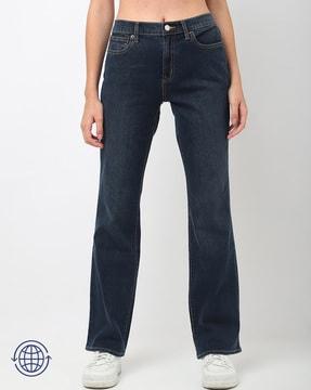 light-wash bootcut jeans