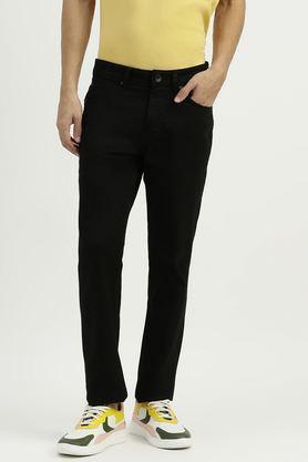 light wash cotton skinny fit men's jeans - black