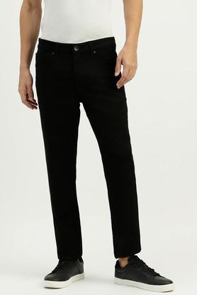 light wash cotton skinny fit men's jeans - black