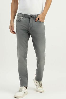 light wash cotton skinny fit men's jeans - grey