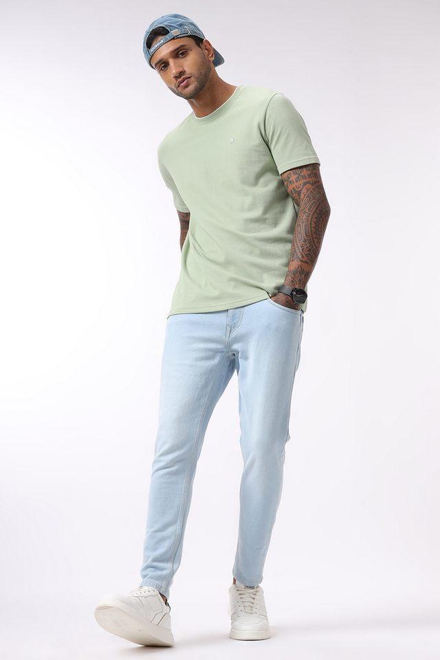 light wash cotton skinny fit mens jeans