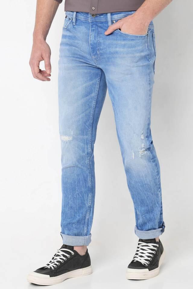 light wash cotton slim fit mens jeans