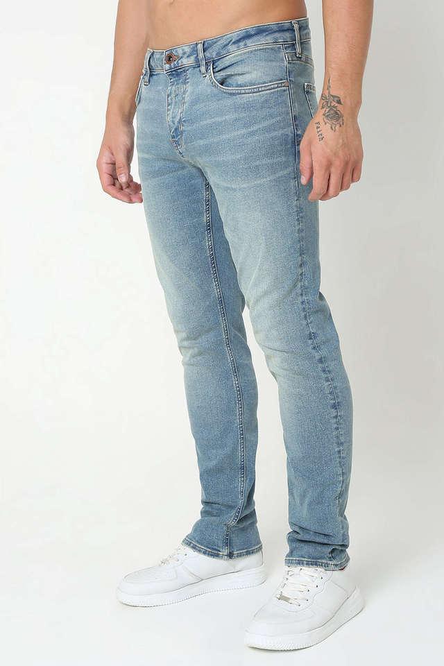 light wash cotton straight fit mens jeans