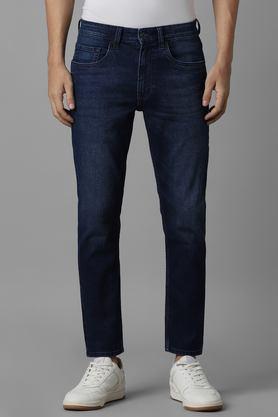 light wash cotton super slim fit men's jeans - navy