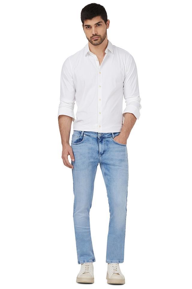 light wash cotton super slim fit mens jeans