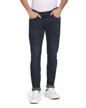 light-wash mid-rise slim fit jeans