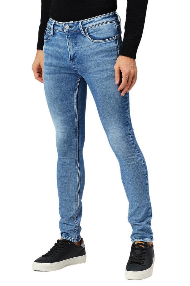 light wash polyester skinny fit mens jeans