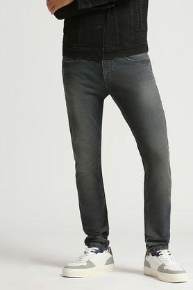 light wash polyester super skinnny fit men's jeans - grey