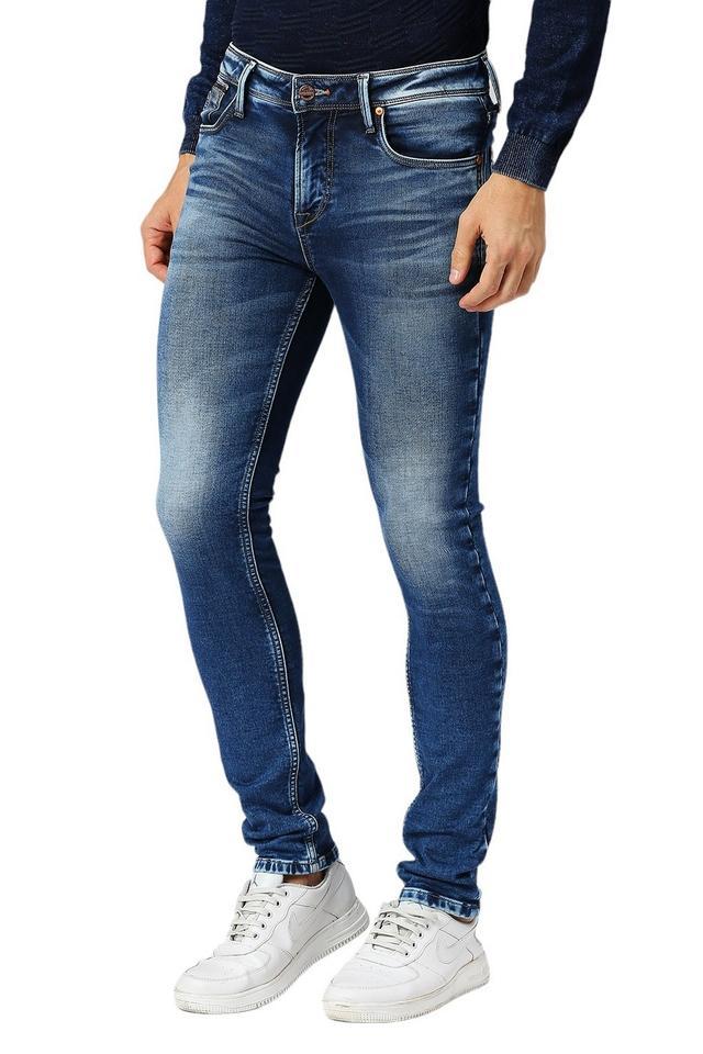 light wash polyester tapered fit mens jeans