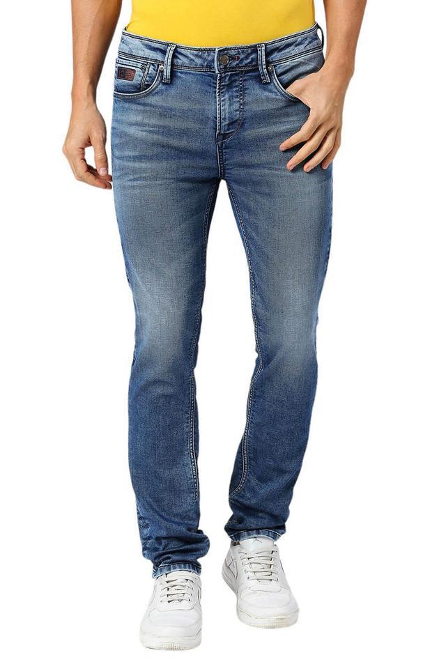 light wash polyester tapered fit mens jeans