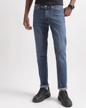 light-wash skinny fit jeans