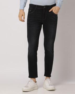 light-wash skinny fit jeans