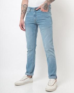 light-wash slim fit jeans