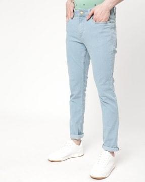 light-wash slim fit jeans