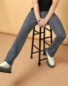 light-wash straight fit jeans