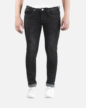 light washed straight jeans