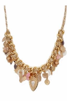 light weight multi charm stone necklace