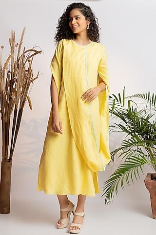 light yellow cowl dress