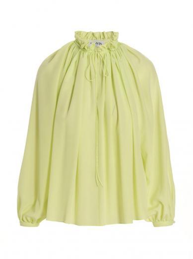 light yellow silk blouse