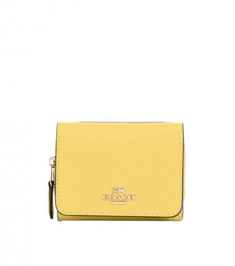 light yellow trifold wallet